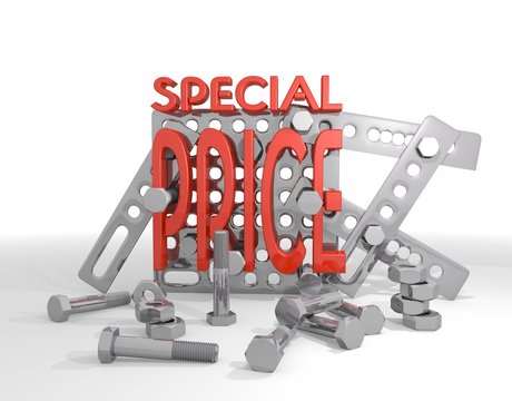 special price sign  on mechanical construction