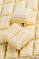 Lots of white chocolate on a tablet