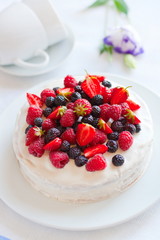 Angels cake with berries