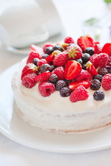 Angels cake with berries