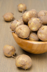 close-up of new potatoes in a bowl
