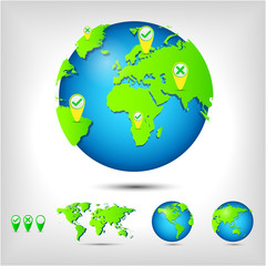 World map. Globe.