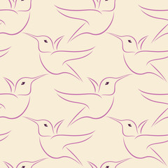 Hummingbird seamless pattern