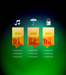 Glossy modern banners infographics template