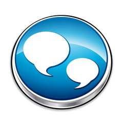 Blue quote icon button.