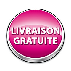 Livraison gratuite icône bouton rose.