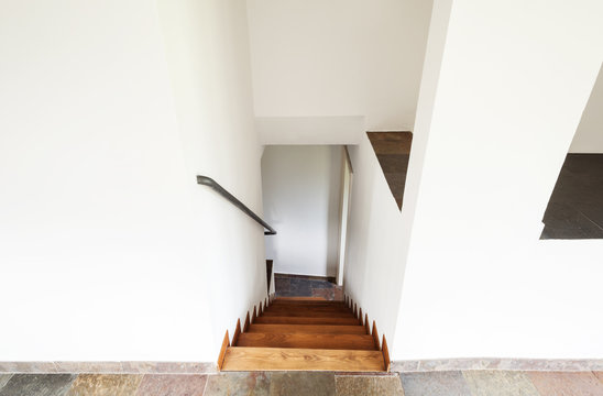 Interior Rustic House, Steep Staircase