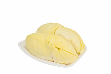 Durian on white background