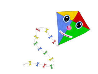 Kinder Drachen im Herbst