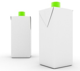 Two empty juice or milk package.