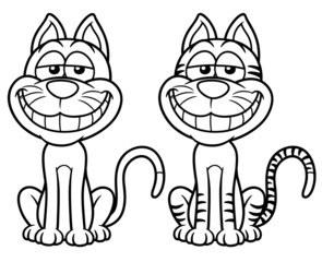 Vector illustration of Cat cartoon - Coloring book