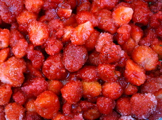 fraises et sucre pour confiture