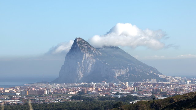 Rock of Gibraltar with a Levant cloud. Time-lapse video