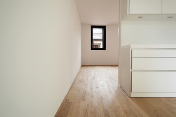 interior new house, modern white kitchen, detail