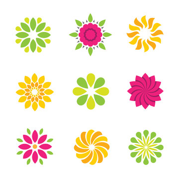 Flowers symbol and icons
