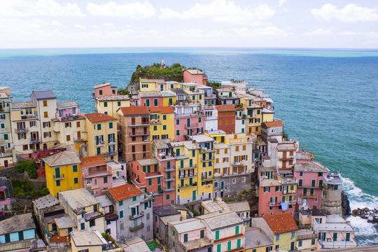 Village of Manarola, on the Cinque Terre coast of Italy