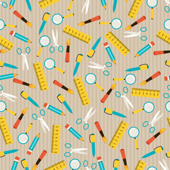 Seamless pattern with school icons.