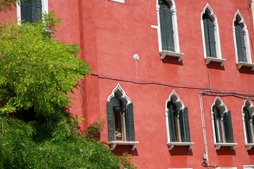 Fototapeta na wymiar View of colorful buildings in Venice, Italy