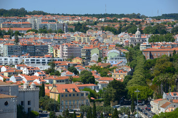 Fototapeta na wymiar Belem District skyline from Monument to the Discoveries,Lisbon