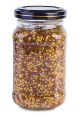 Mustard in a glass jar