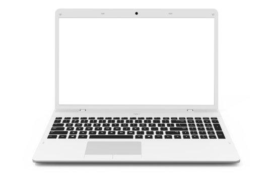 White mobility laptop. White display.