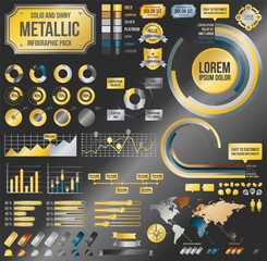 Metallic infographic vector elements - 53633382