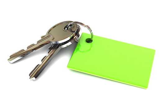 Keys with a Green Blank Keyring
