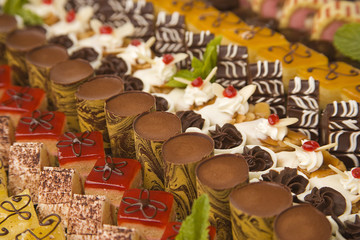 selection of assorted chocolates and desserts