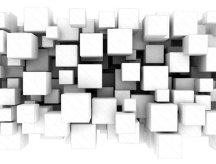 Abstract white 3d cubes