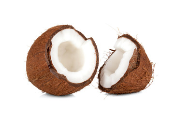 Crushed cocnut isolated on white background