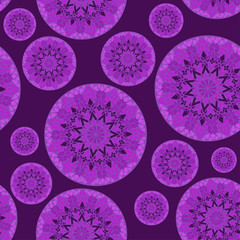 Seamless pattern of mosaic circles