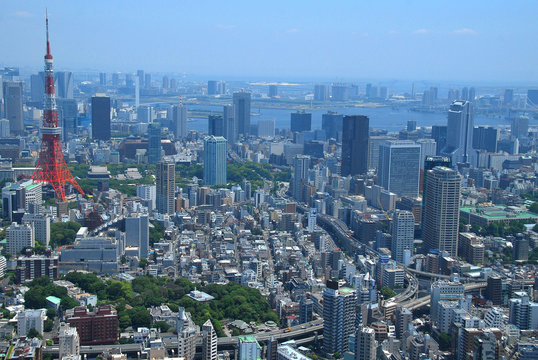 Vue panoramique de Tokyo et de la tour de Tokyo