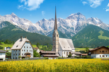 Mountain village in Austria, Maria Alm - obrazy, fototapety, plakaty