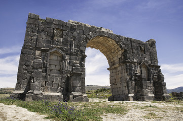 Fototapeta na wymiar The Arch of Caracalla at Volubilis