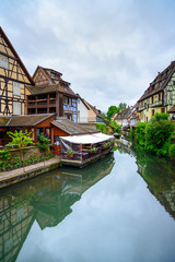 Obraz premium Colmar, Petit Venice, water canal and houses. Alsace, France.