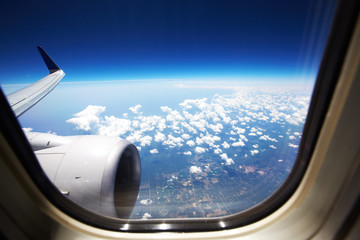 Plane in the sky.