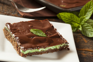 Homemade Chocolate and Mint Brownie