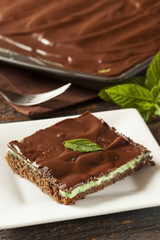 Homemade Chocolate and Mint Brownie