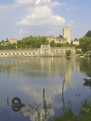 Obraz premium Hydroelectric plant and Adda River, Trezzo D'Adda - Italy
