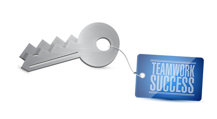 keys to teamwork success concept