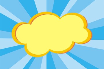yellow cloud on blue background