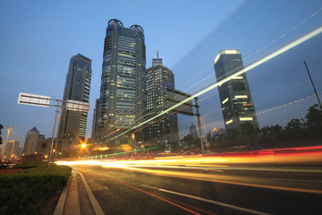Fototapeta na wymiar Shanghai highway night traffic