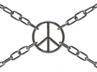 Peace sign in chain