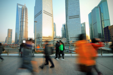 The rush of  people on flyover