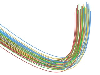 Optic fibres of different collors