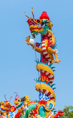 Colorful dragon statue