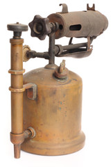 antique blowtorch isolated on white background