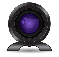 photo and video camera lense icon 3d