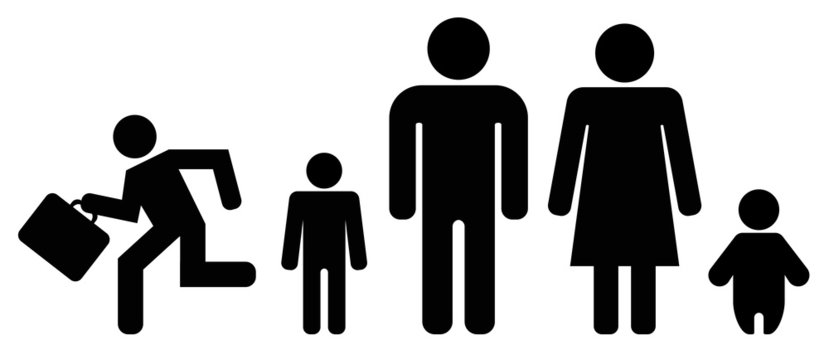 person icon - people family set