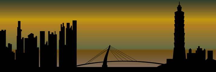Naklejka premium taipei skyline